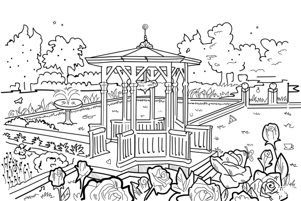 Gazebo coloring page image