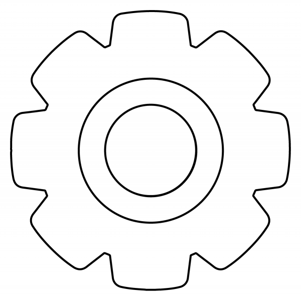 Gear Emoji coloring page image