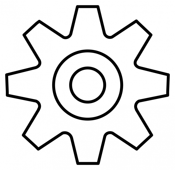 Gear Emoji coloring page image