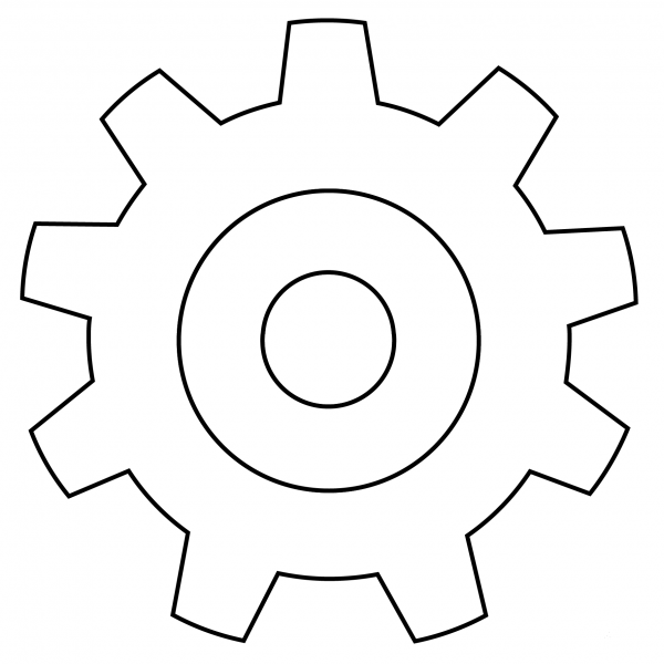 Gear Emoji coloring page image