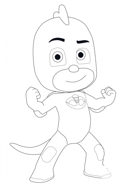 Gecko from PJ Masks coloring page image