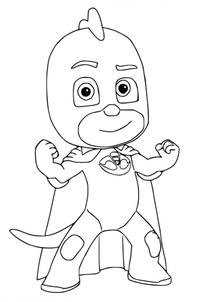 Gekko from PJ Masks coloring page image