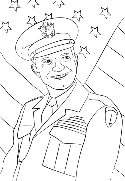 General Dwight Eisenhower coloring page image