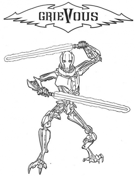 General Grievous coloring page image