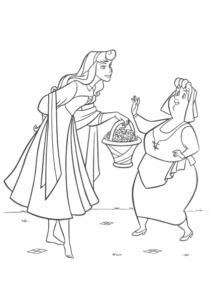 Generous Aurora coloring page image