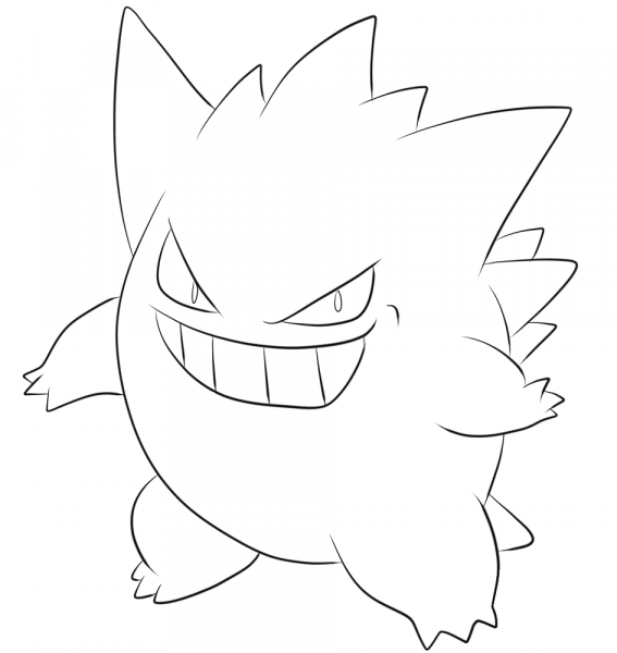Gengar coloring page image