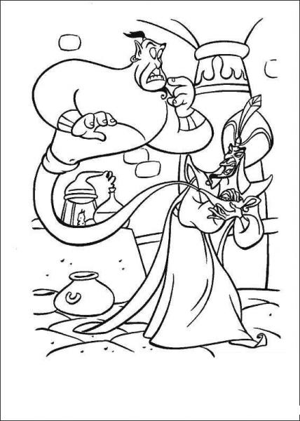Genie and Jafar coloring page image