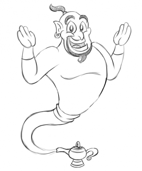 Genie coloring page image
