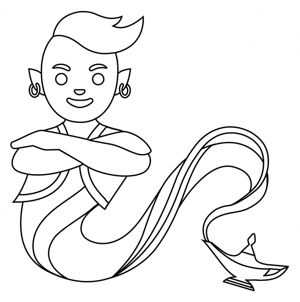 Genie Emoji coloring page image