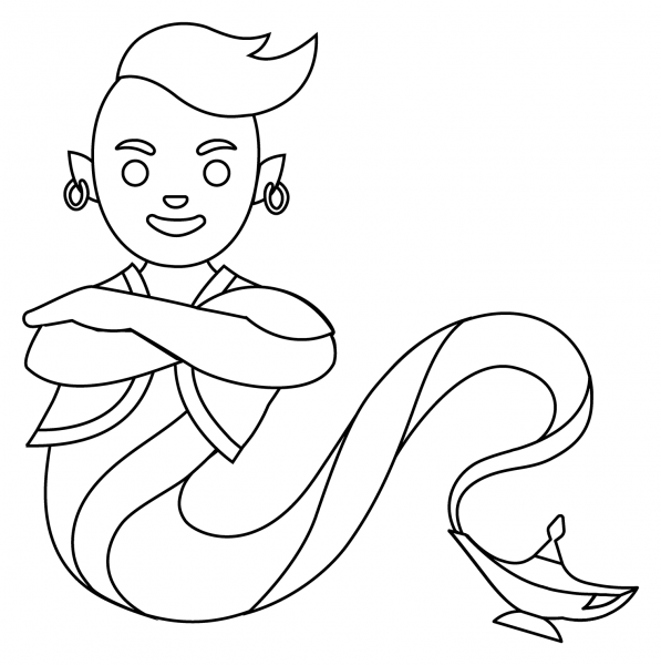 Genie Emoji coloring page image