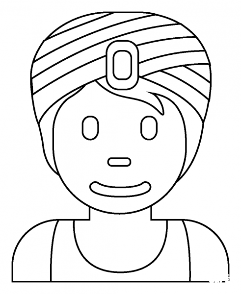 Genie Emoji coloring page image