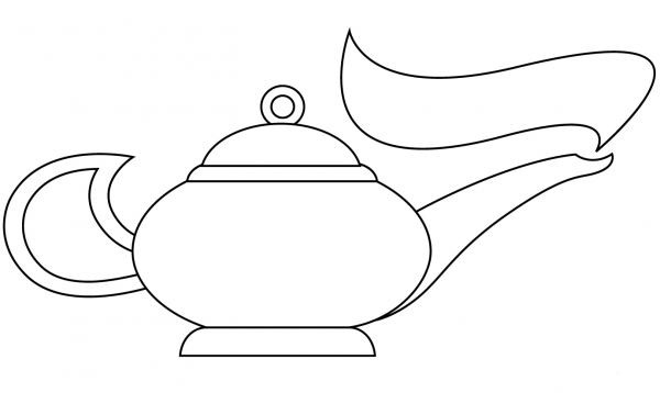 Genie Lamp coloring page image