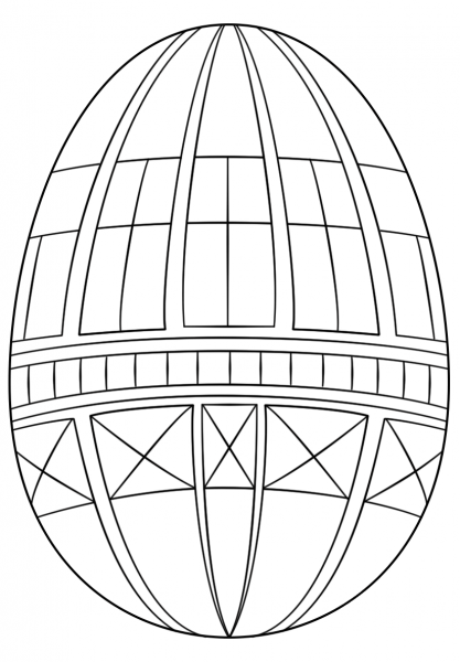 Geometric Easter Egg coloring page image