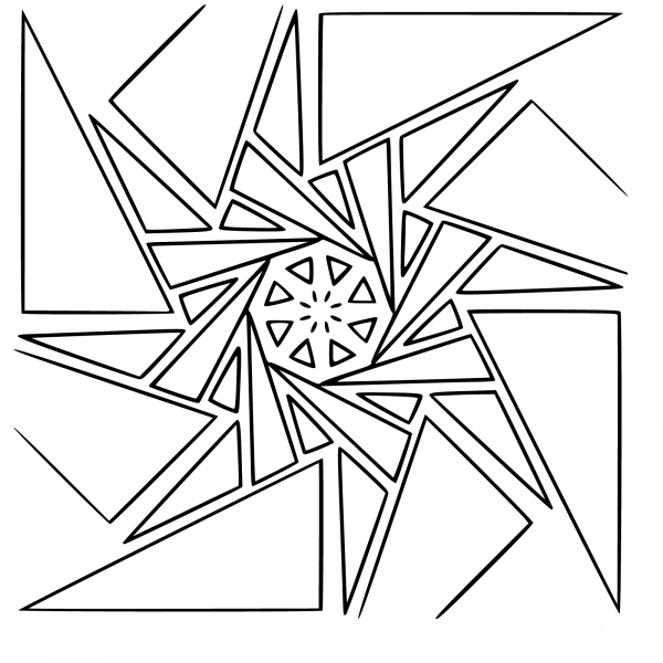 Geometric Mandala coloring page image