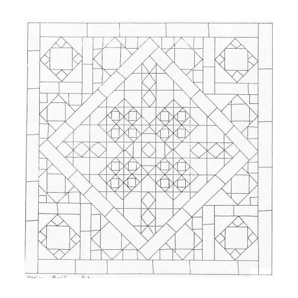 Geometric Mandala coloring page image