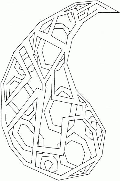 Geometric Paisley coloring page image