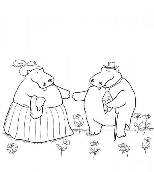 George and Martha Are Best Friends coloring page image