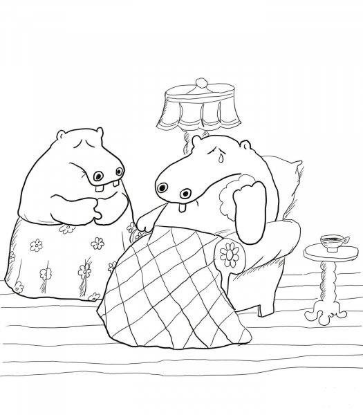 George and Martha coloring page image