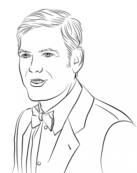 George Clooney coloring page image