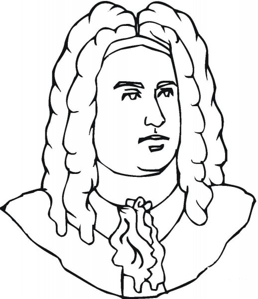 George Handel  coloring page image