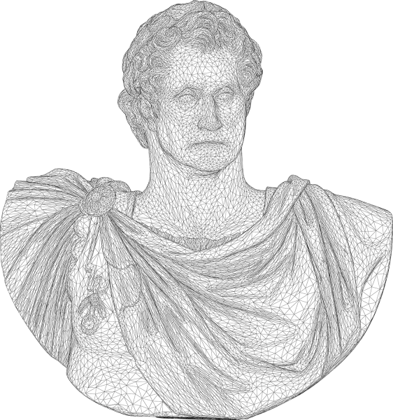 George Washington Bust 3D Wireframe coloring page image