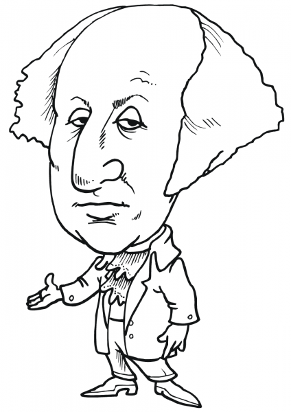George Washington Caricature coloring page image