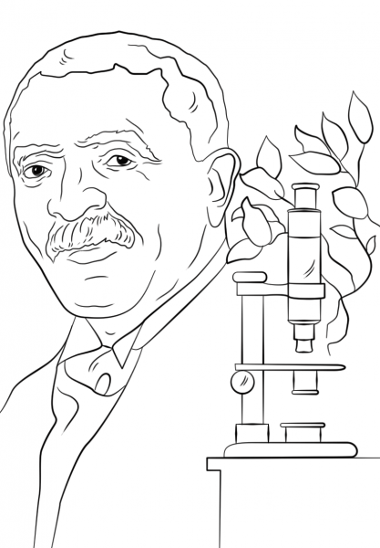 George Washington Carver coloring page image