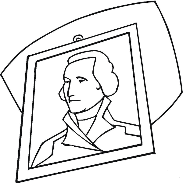 George Washington portrait coloring page image
