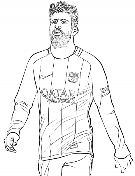 Gerard PiquÃ© coloring page image