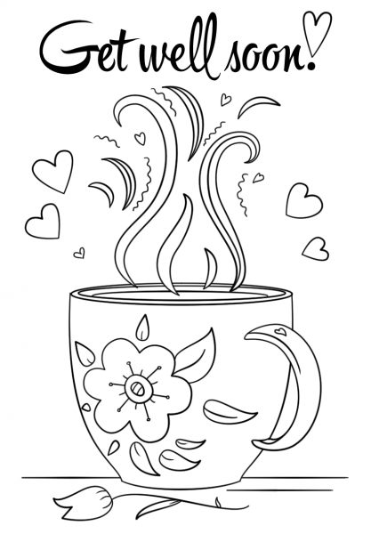 Get Well Soon coloring page image