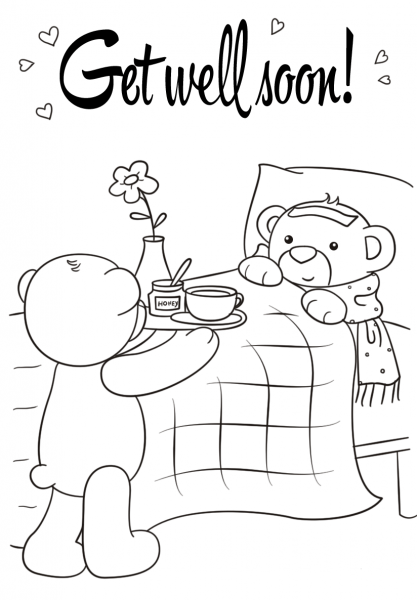 Get Well Soon coloring page image
