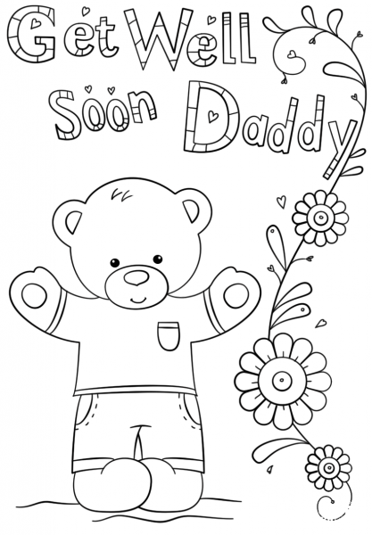 Get Well Soon Daddy coloring page image