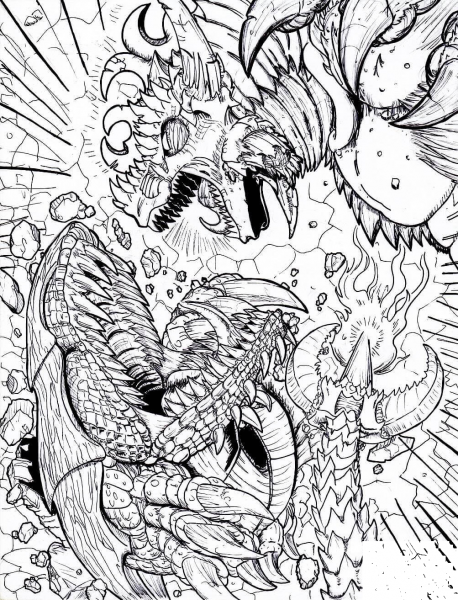 Gezion vs. Mogu coloring page image