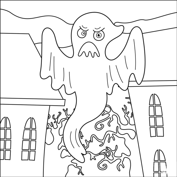 Ghost coloring page image