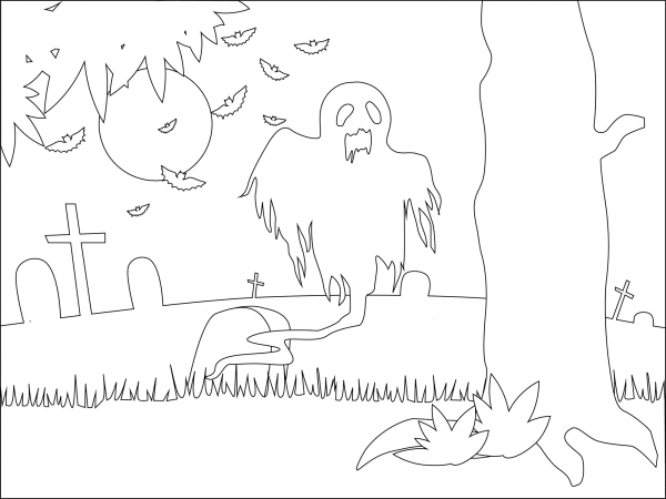 Ghost coloring page image