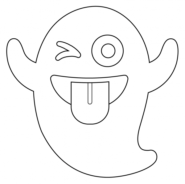 Ghost Emoji coloring page image