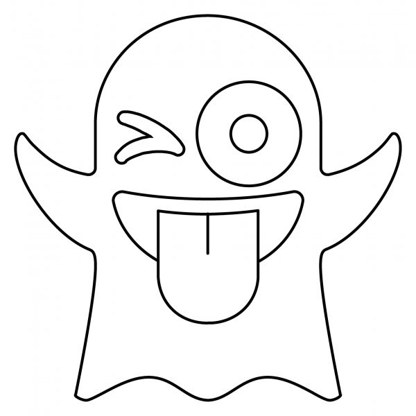 Ghost Emoji coloring page image