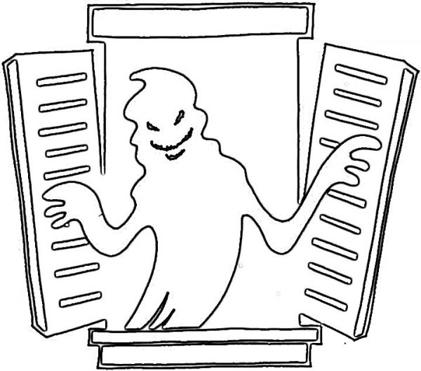 Ghost In The Window coloring page image