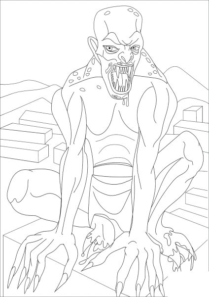 Ghoul coloring page image