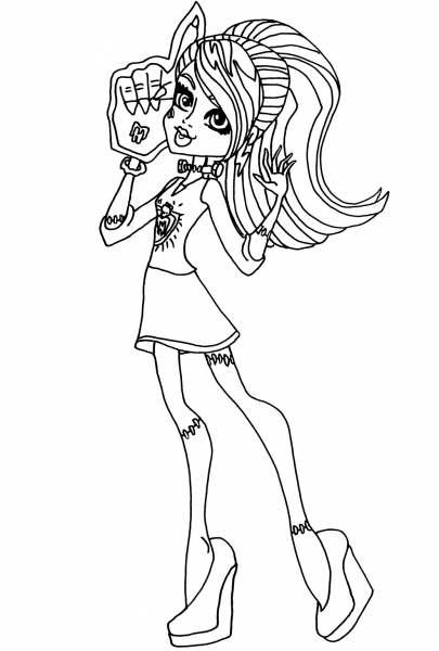 Ghoul Spirit Frankie coloring page image