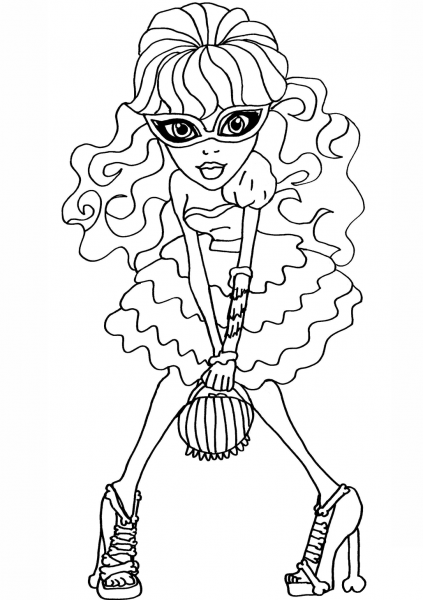 Ghoulia Dot Dead Gorgeous coloring page image