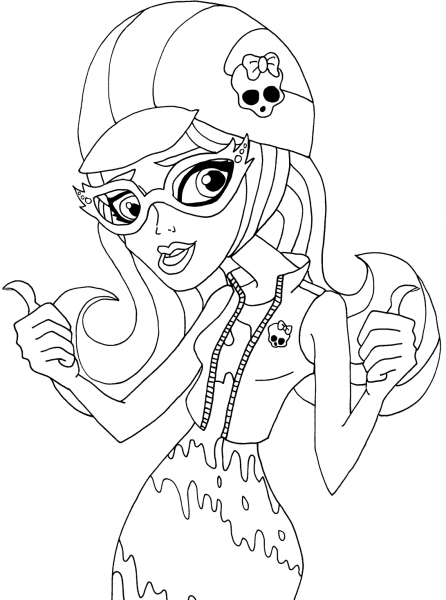 Ghoulia Thumps up coloring page image