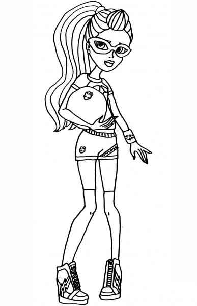 Ghoulia Yelps Schools Out coloring page image