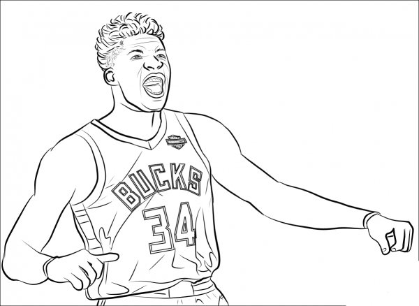 Giannis Antetokounmpo coloring page image