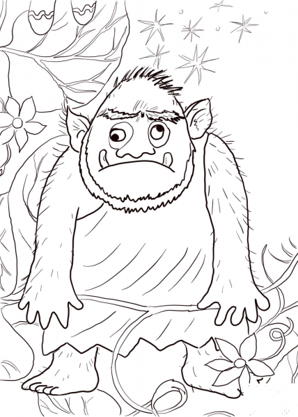Giant from Jack and the Beanstalk coloring page image