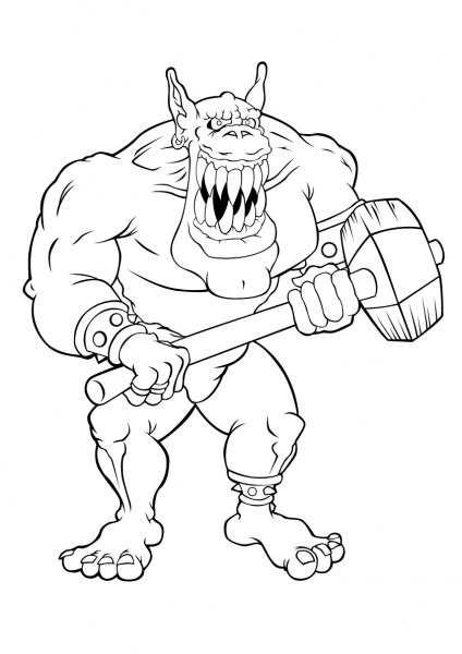Giant Gremlin coloring page image
