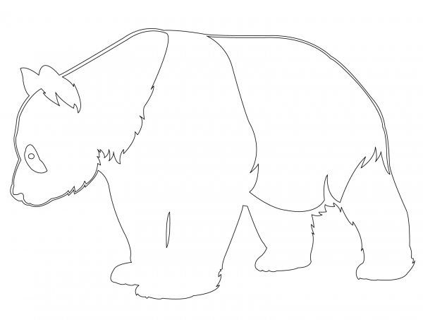 Giant panda outline coloring page image