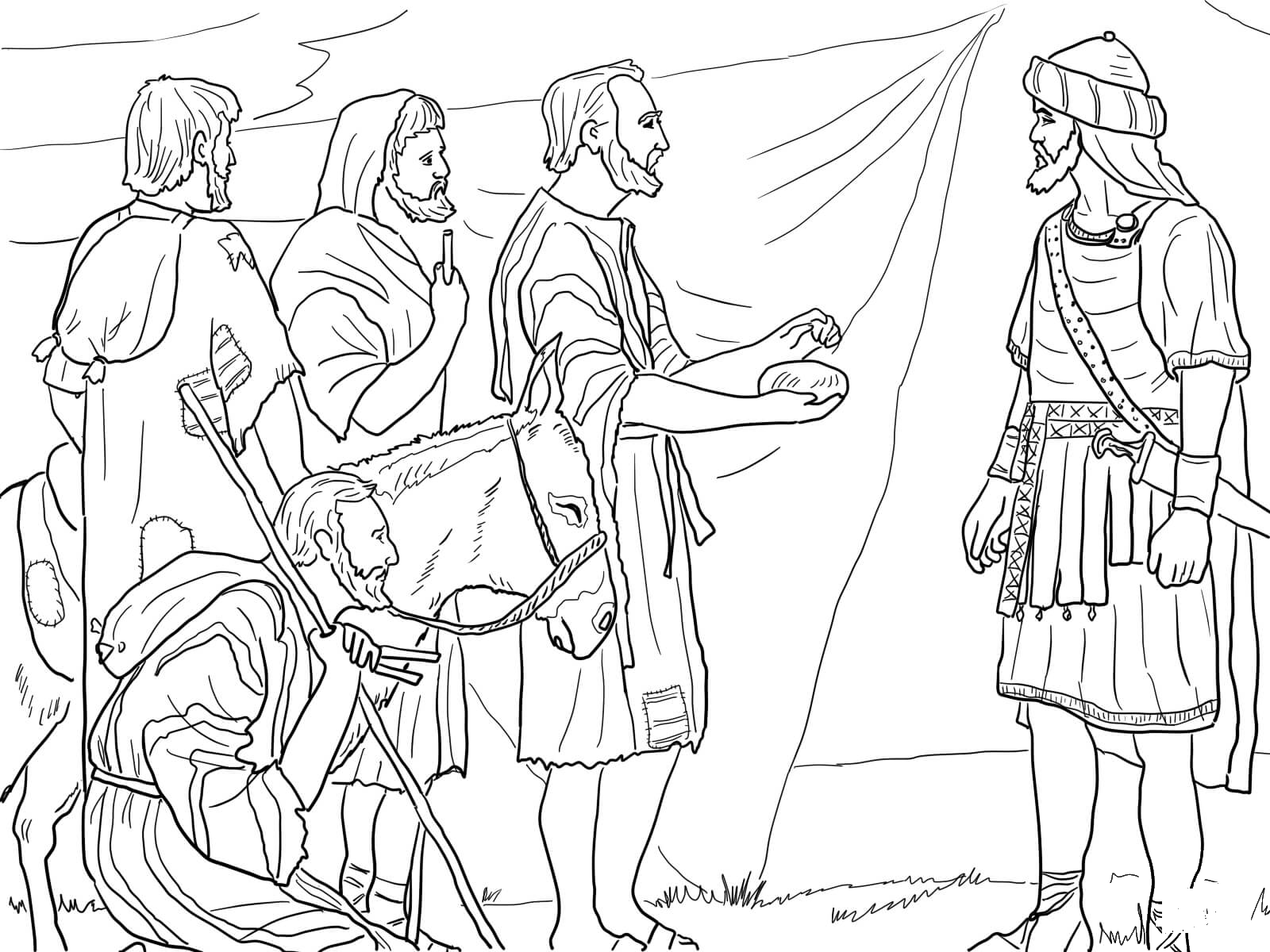 Gibeonites Trick Joshua coloring page - ColouringPages