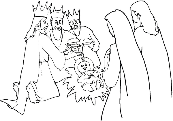Gifts From Wise Men  coloring page image