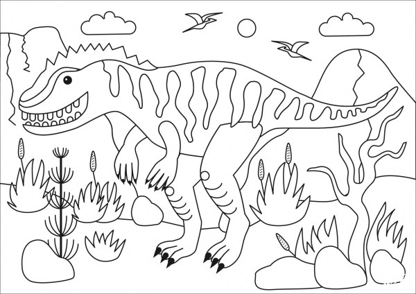 Giganotosaurus coloring page image